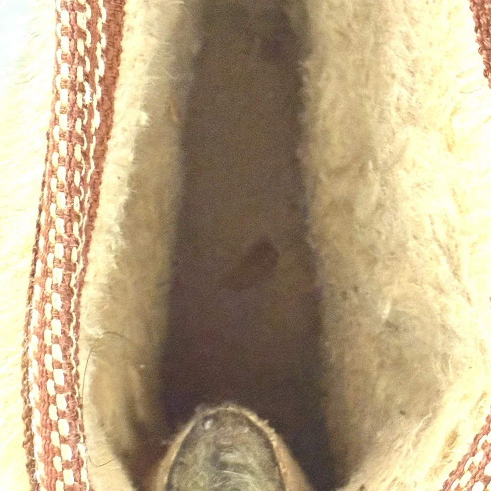 Vintage Made in Italy Brown Suede Faux Fur Apres Ski Boots Womens 9 Lug Sole‎